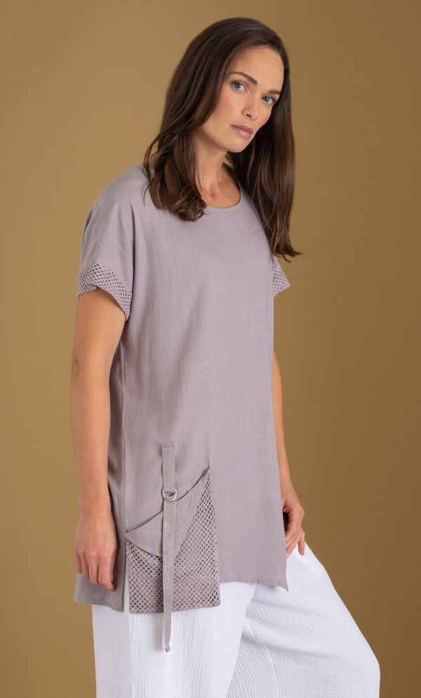 Linen Blend Loose Fit Top