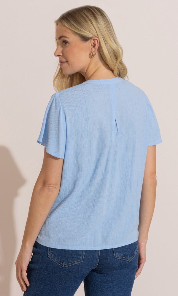 Lace Trim Tie Front Blouse