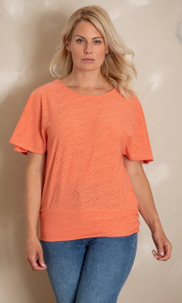 Textured Short Sleeve Jersey Top