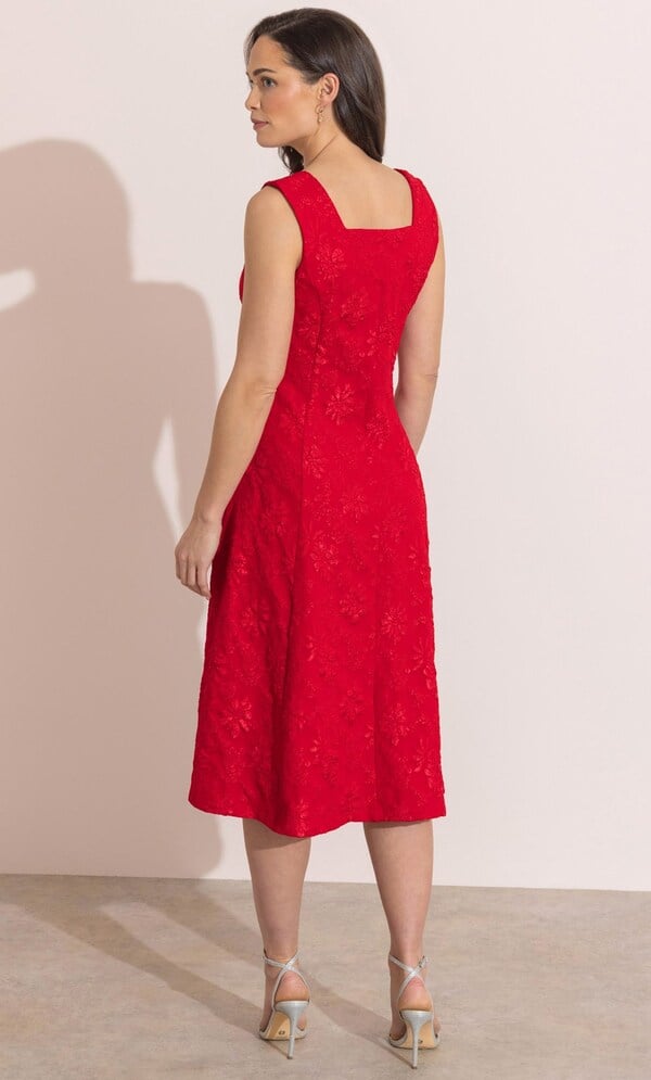 Floral Jacquard Midi Dress