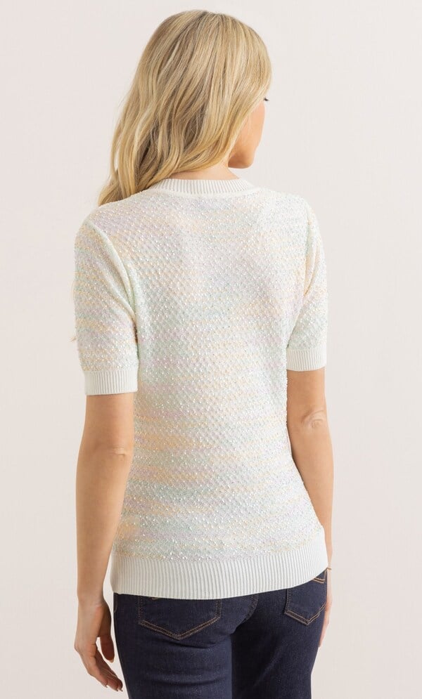 Textured Short Sleeve Lightweight Jumper