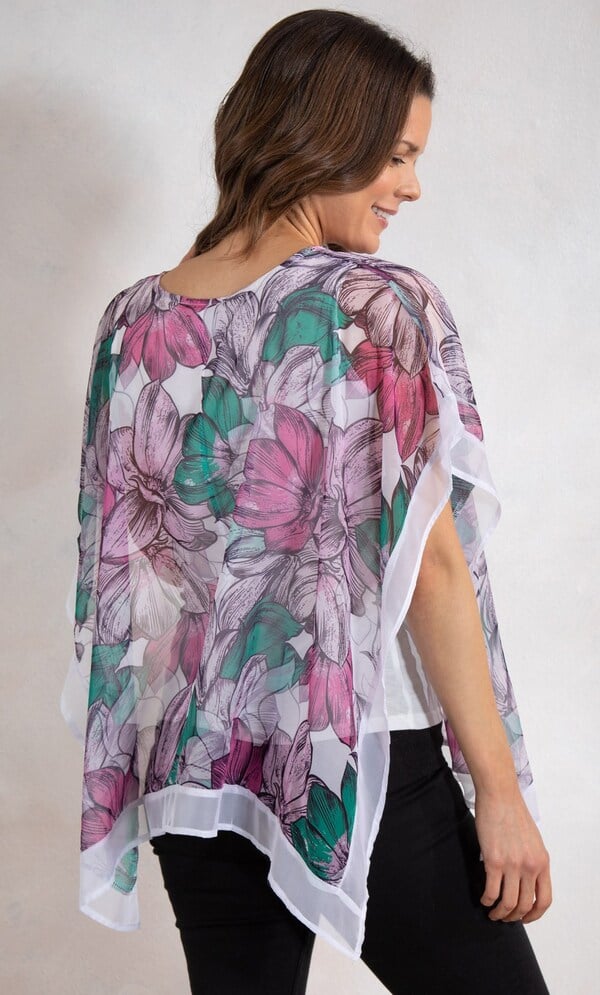 Embellished Printed Chiffon Top