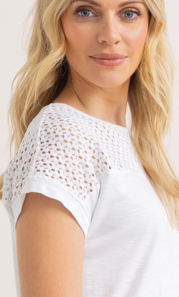 Crochet Panel Jersey Top