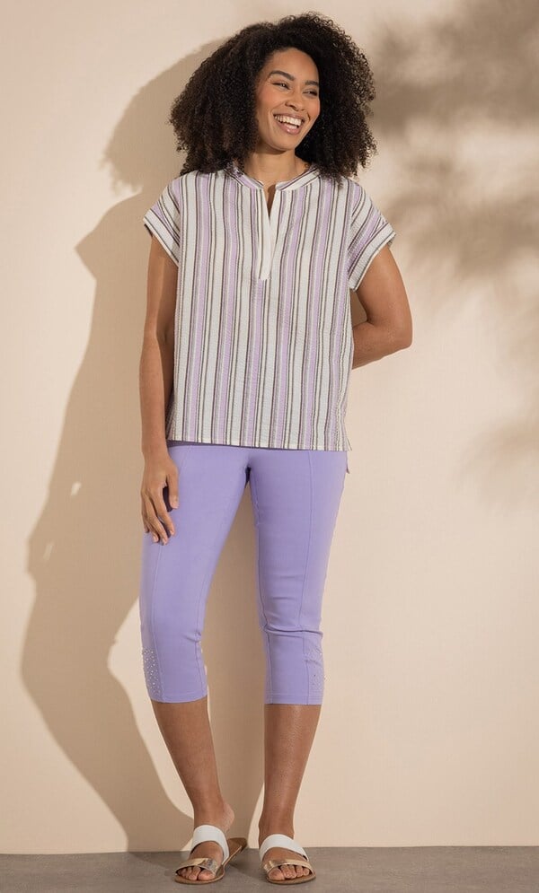 Striped Seersucker Top