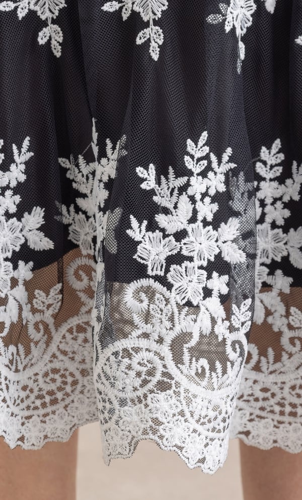 Anna Rose Embroidered Mesh Midi Dress