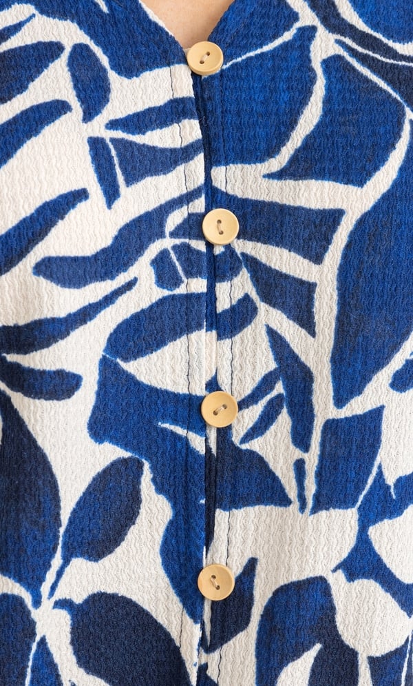 Printed Tie Front Top