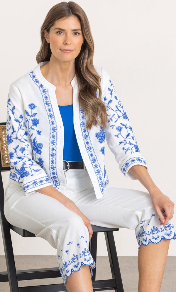 Embroidered Button Jacket