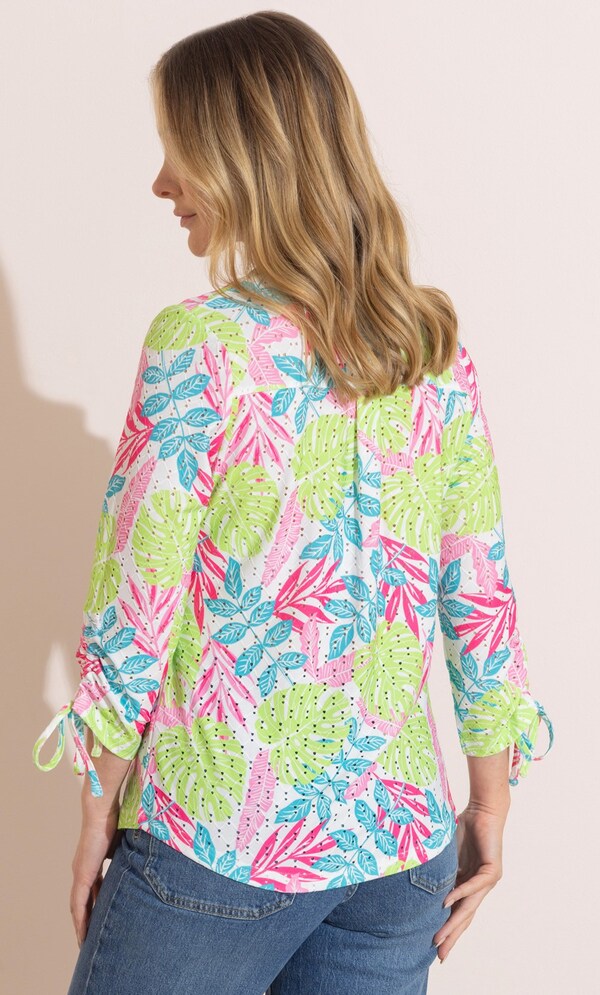 Anna Rose Leaf Printed Jersey Blouse