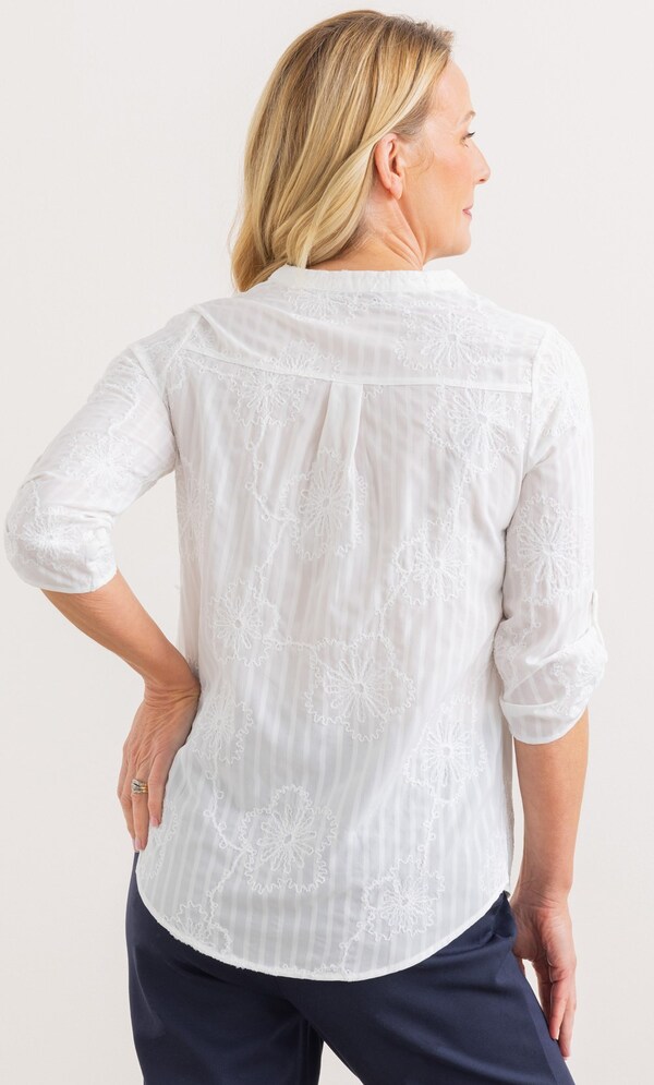 Anna Rose Floral Applique Embroidered Top