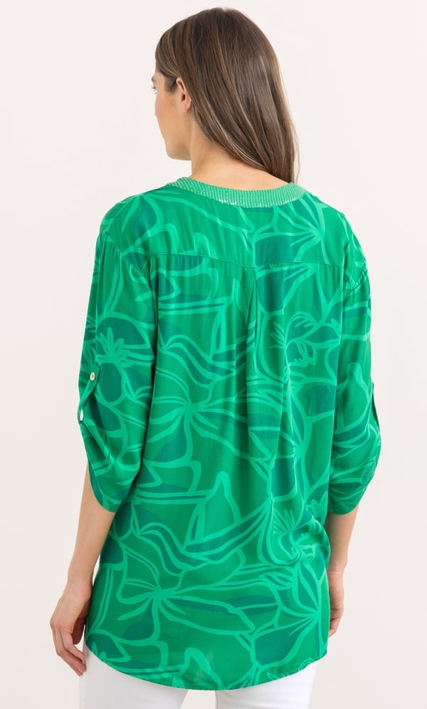 Embellished Printed Relaxed Fit Cotton Top