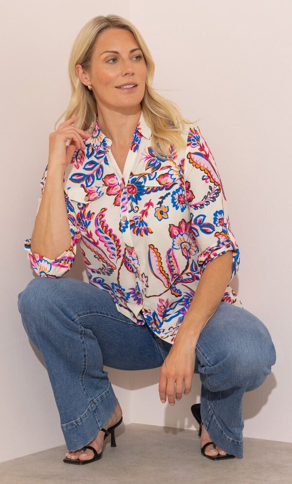 Anna Rose Floral Paisley Printed Blouse
