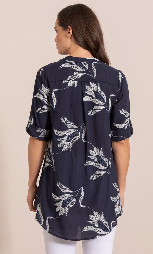 Shimmer Embroidered Cotton Shirt