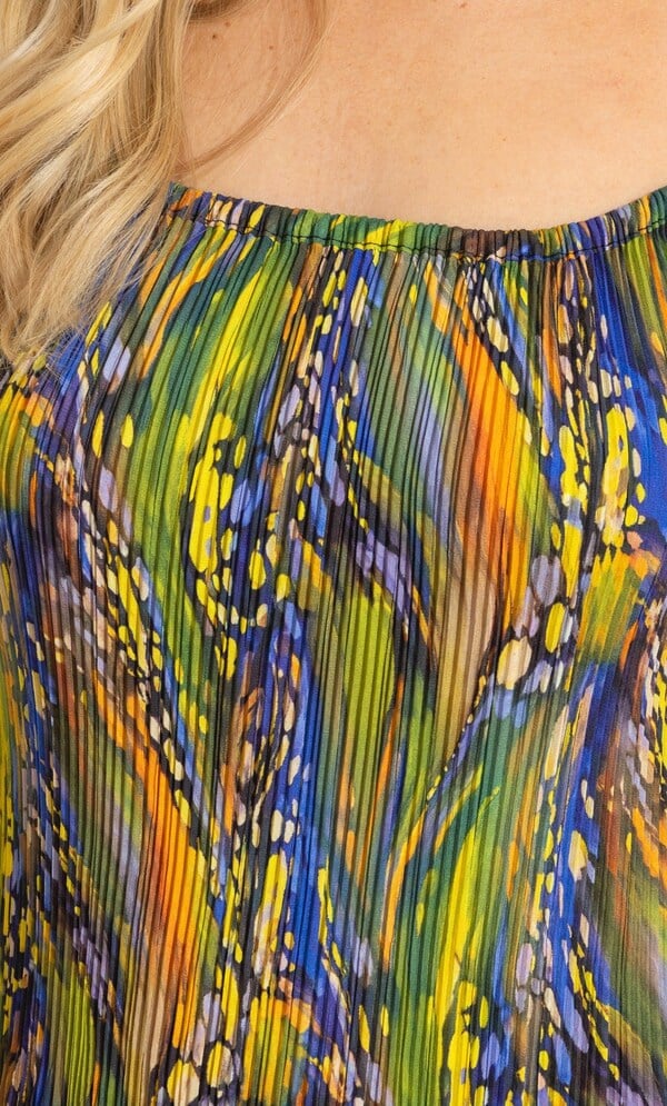 Printed Pleated Midaxi Dress