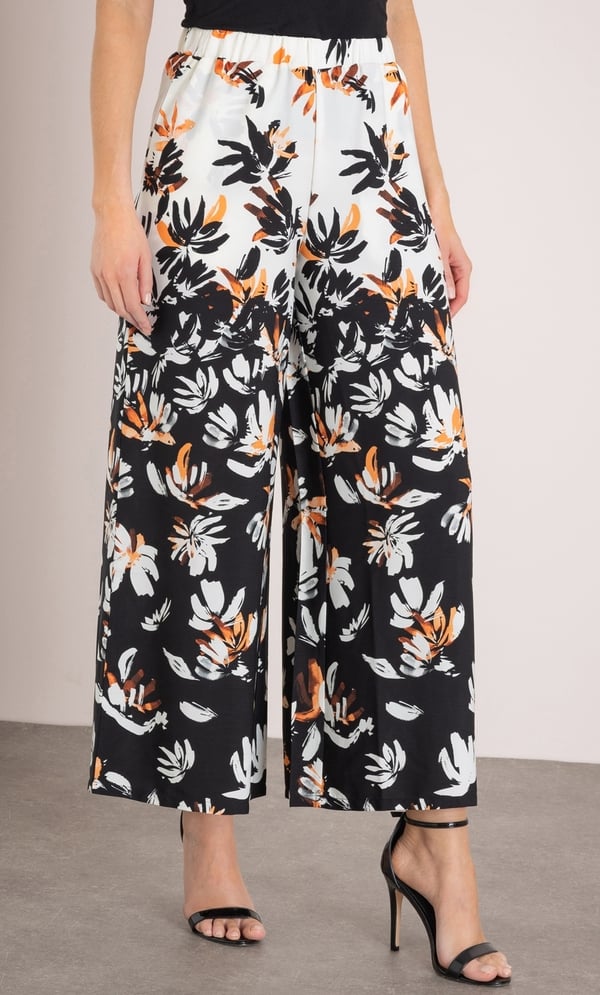 Printed Wide Leg Trousers