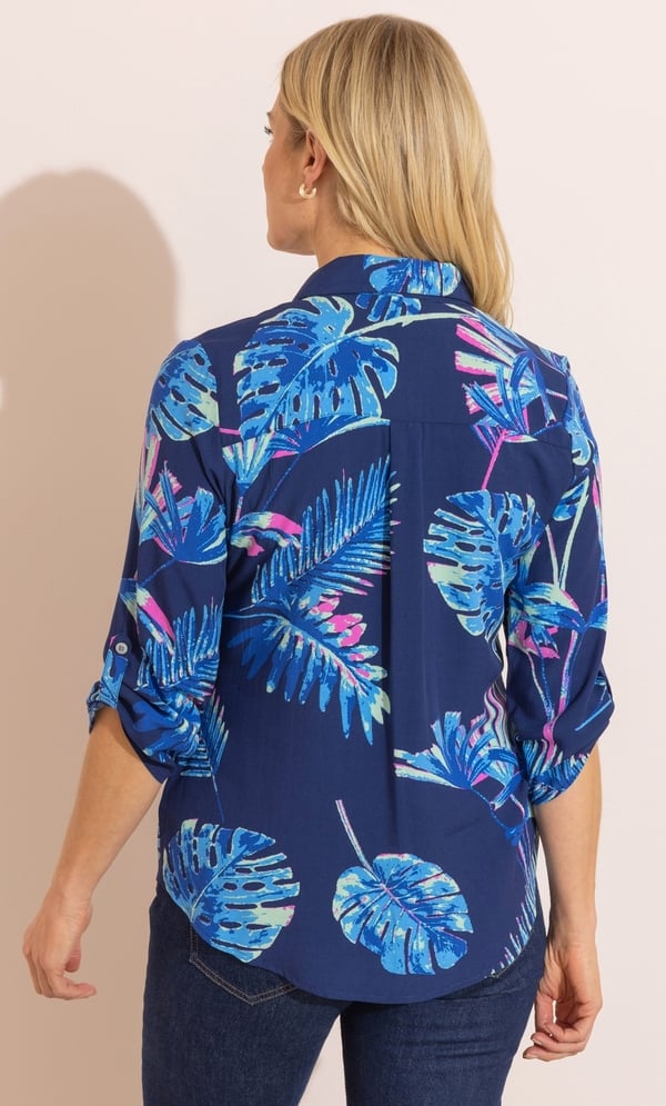 Anna Rose Leaf Print Blouse