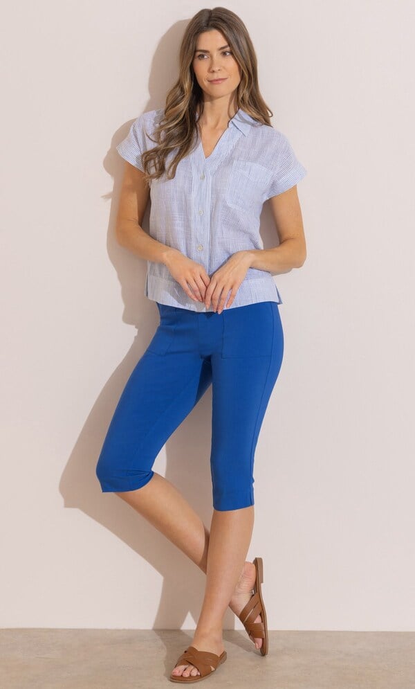 Stretch Pull On Capri Trousers