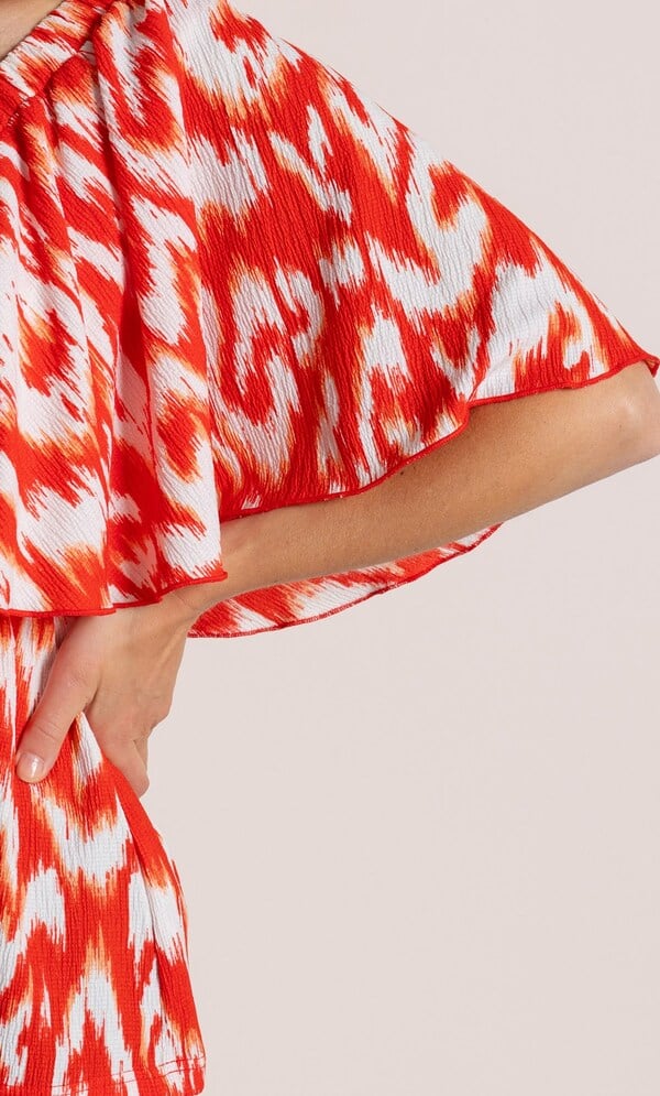 Printed V Neck Top