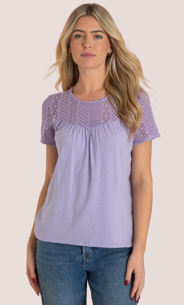 Lace Trim Jersey Top