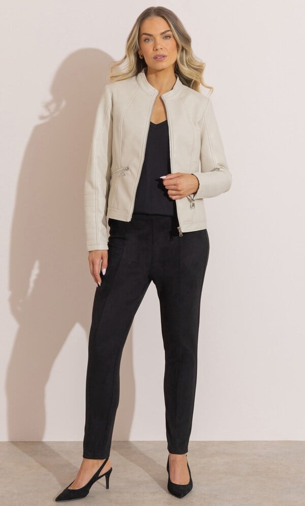 Faux Leather Racer Jacket