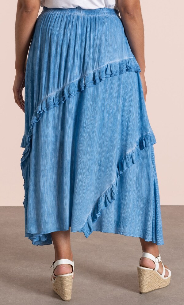 Ruffle Pull On Crinkle Midaxi Skirt