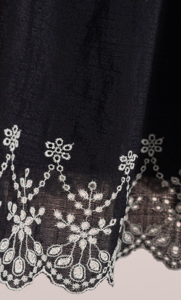 Embroidered Tiered Midi Dress