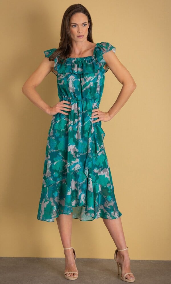 Burnout Ruffle Dress