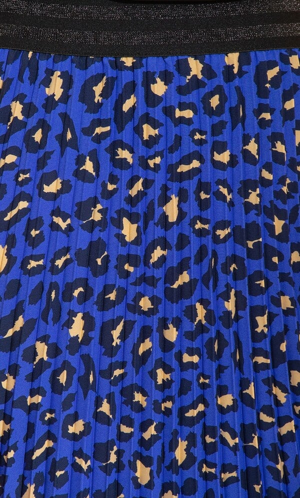 Animal Print Pleated Maxi Skirt
