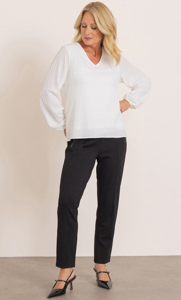 Anna Rose Textured Long Sleeve Top