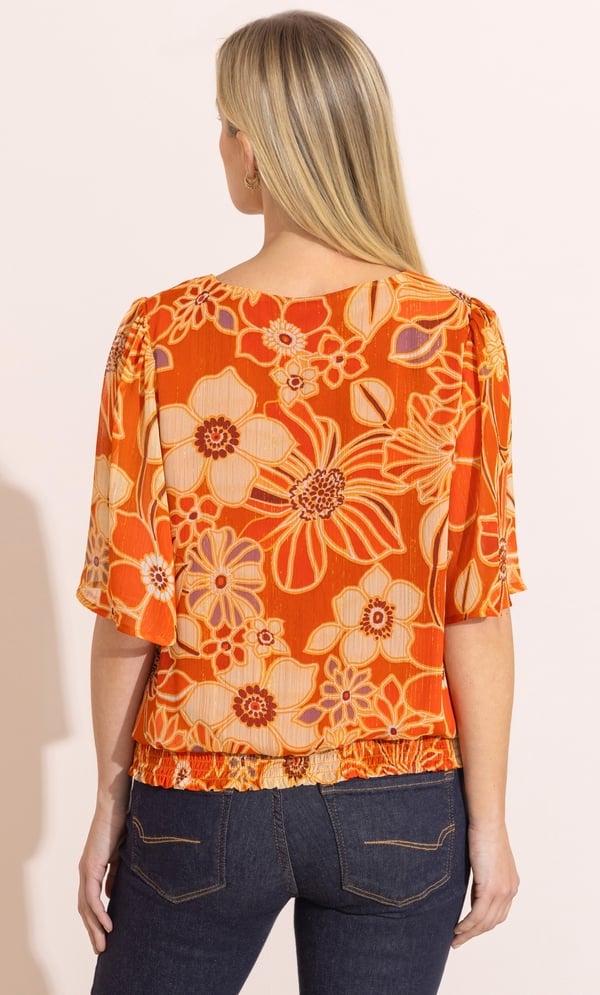 Floral Printed Shimmer Top