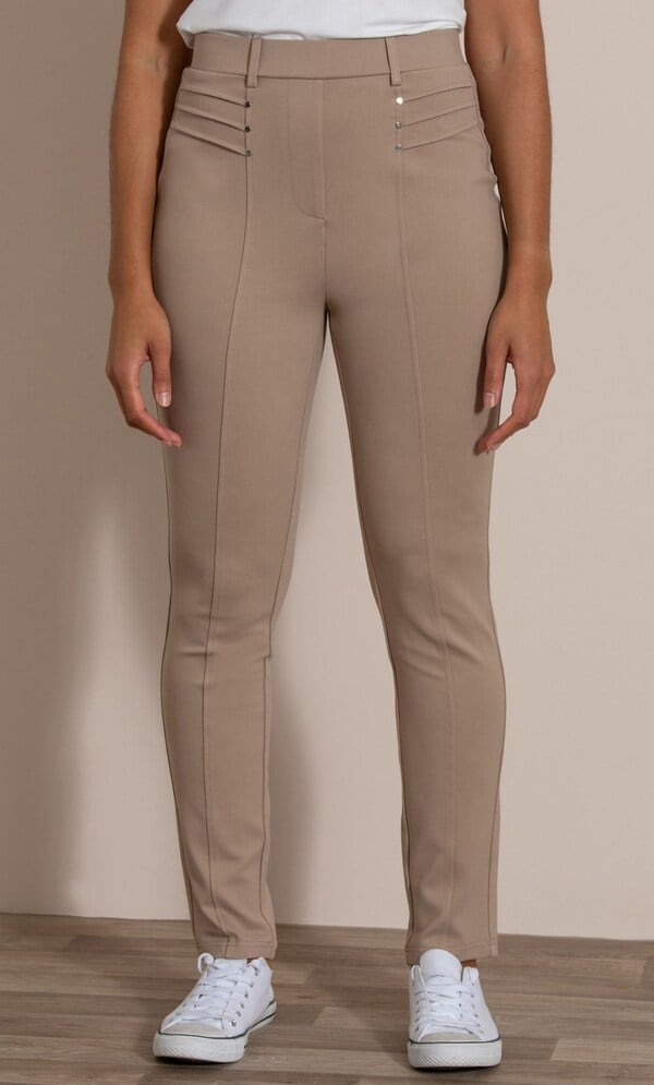 Pull On Ponte Slim Leg Trousers