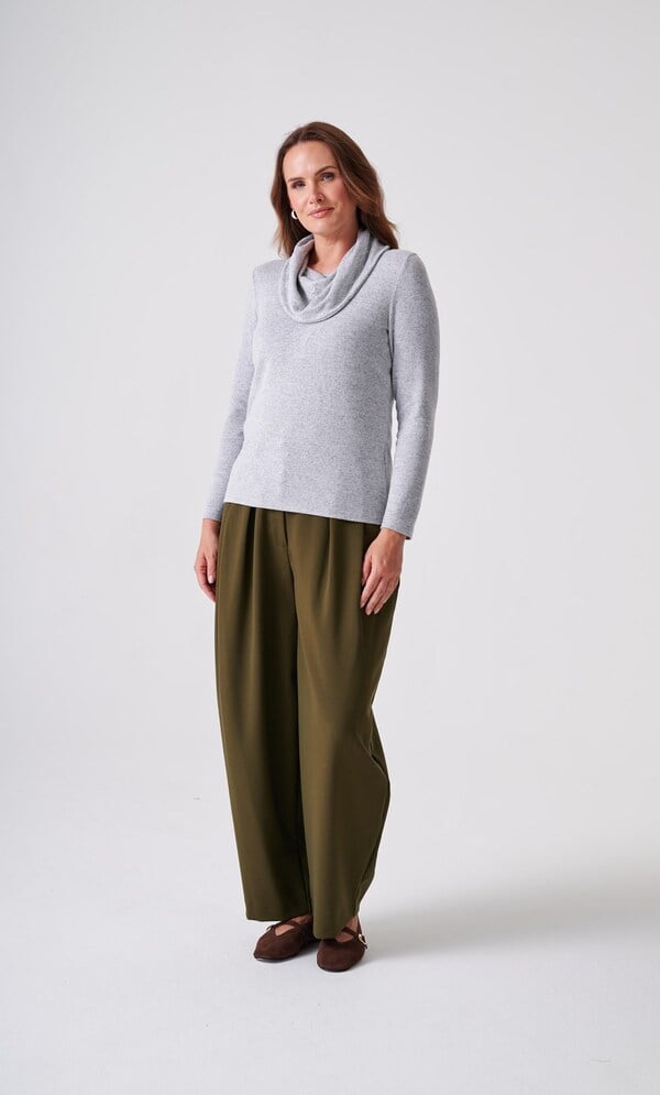 Anna Rose Spot Foil Print Cowl Neck Jumper