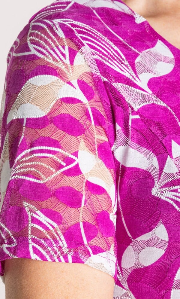 Anna Rose Printed Lace Panelled Dress