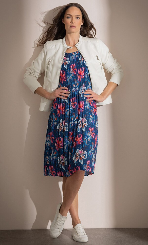 Floral Print Pleated Dress