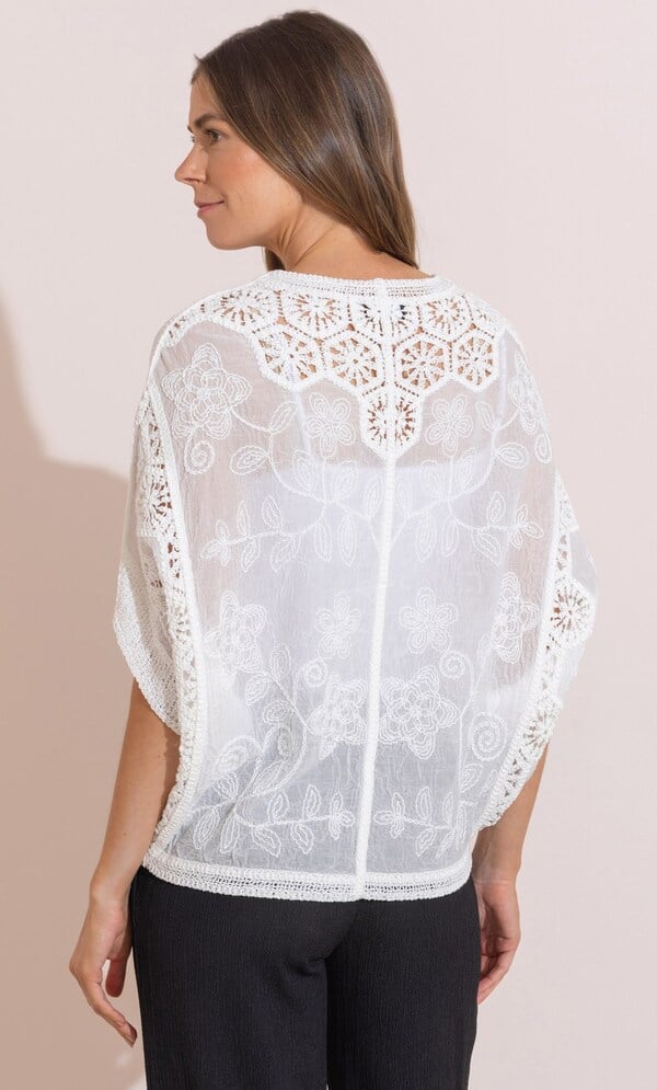 Floral Crochet Embroidered Cover Up