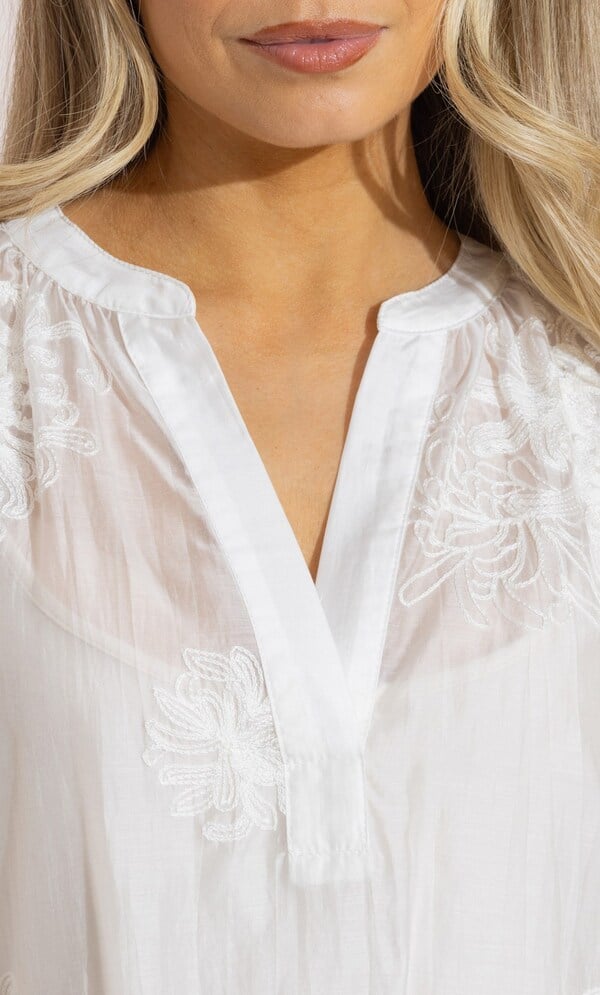 Embroidered Long Sleeve Top