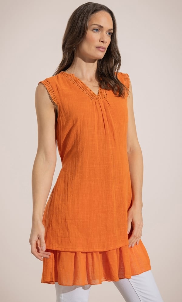 Sleeveless Cotton Layered Tunic Top