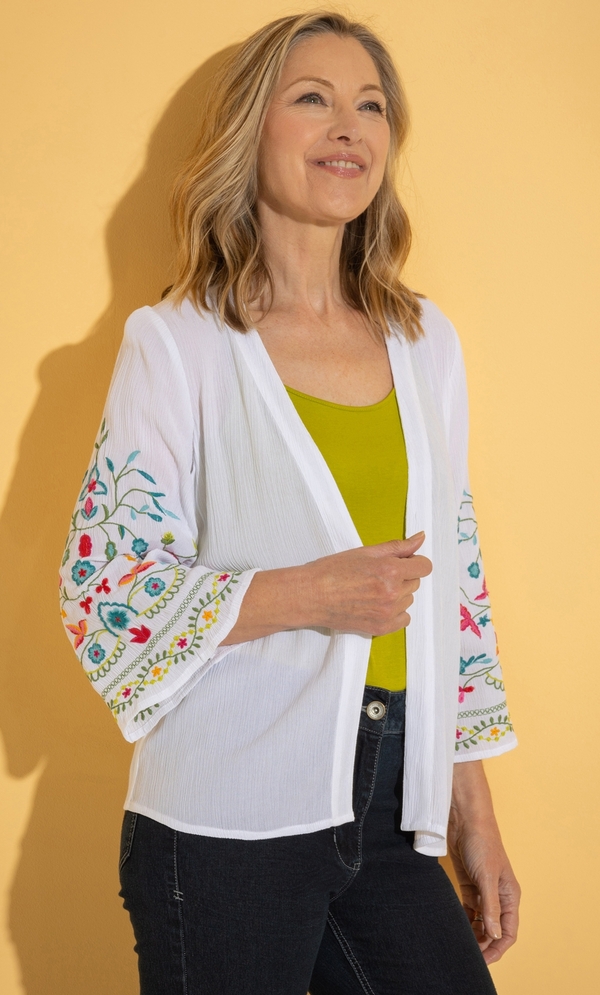 Anna Rose Embroidered Sleeve Cover Up