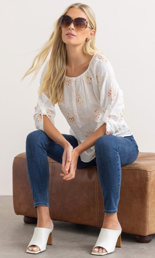 Embellished Cotton Top