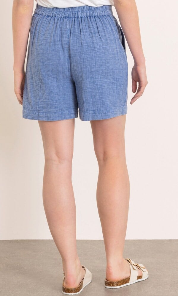 Pull On Stone Wash Cotton Shorts