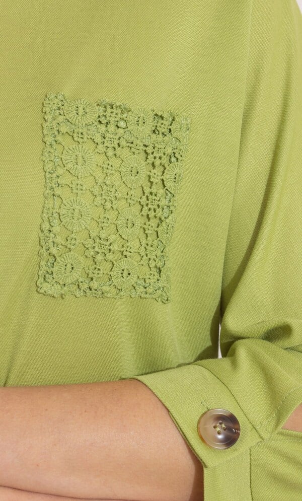 Lace Pocket Jersey Top