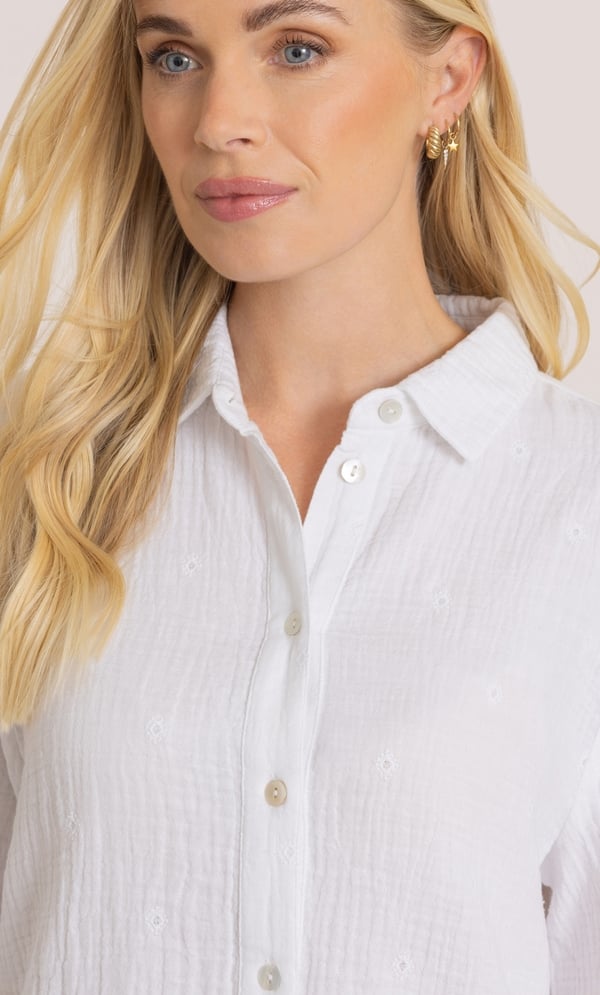 Embroidered Cotton Long Sleeve Shirt