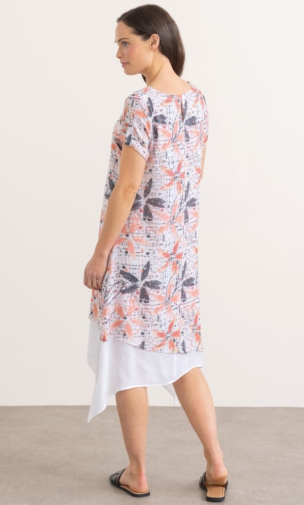 Printed Layered Short Sleeve Dress