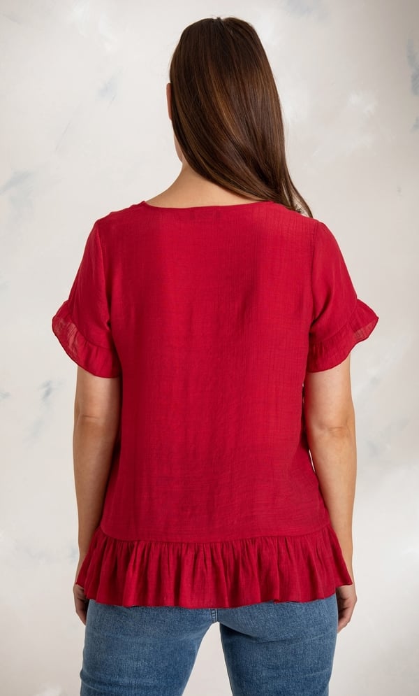 Frill Trim Short Sleeve Top