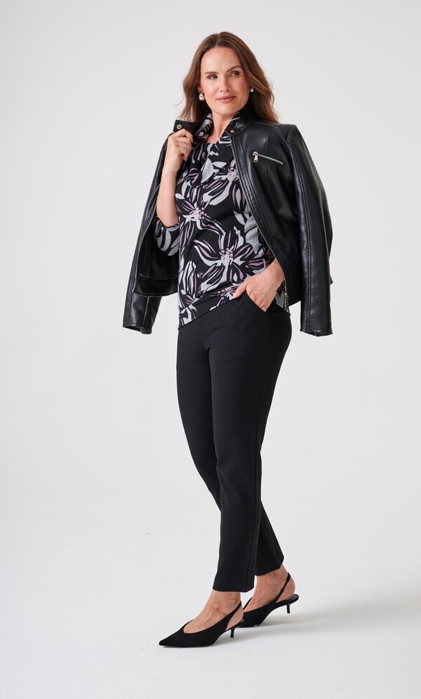 Anna Rose Printed Cowl Neck Top