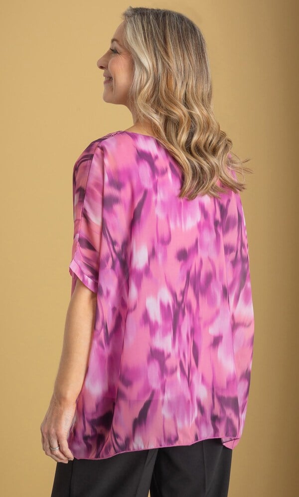 Anna Rose Crochet Trim Kimono Top