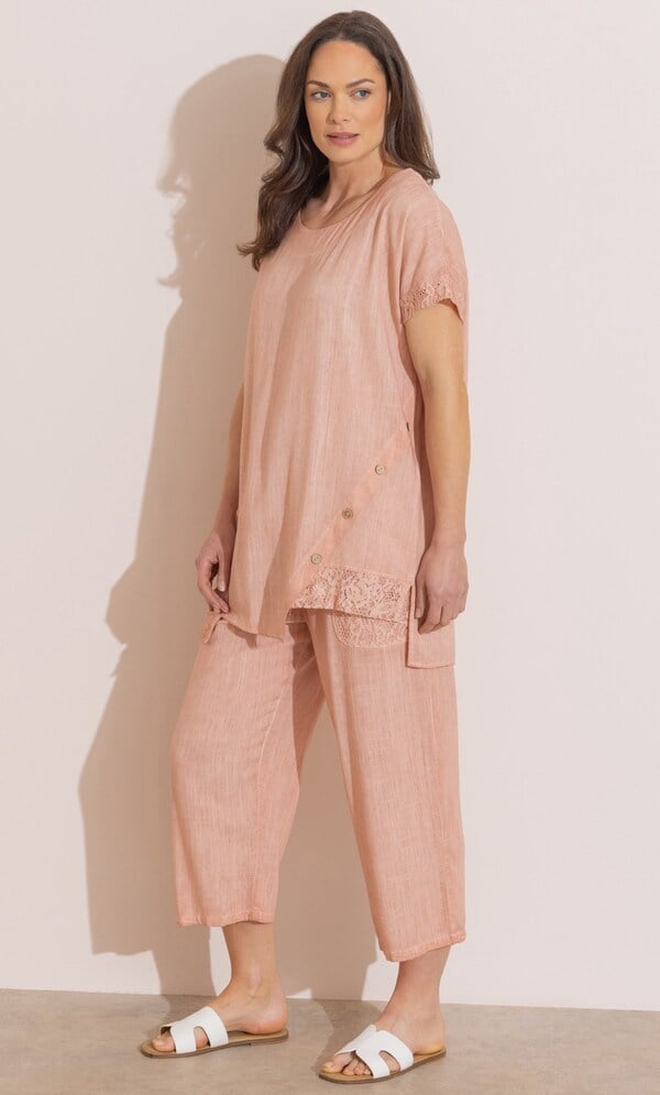 Linen Blend Loose Fit Top