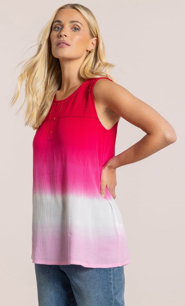 Embellished Dip Dye Sleeveless Top
