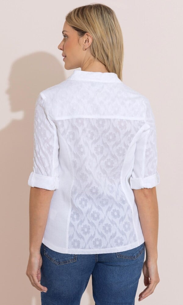 Jacquard And Ribbed Fitted Cotton Shirt