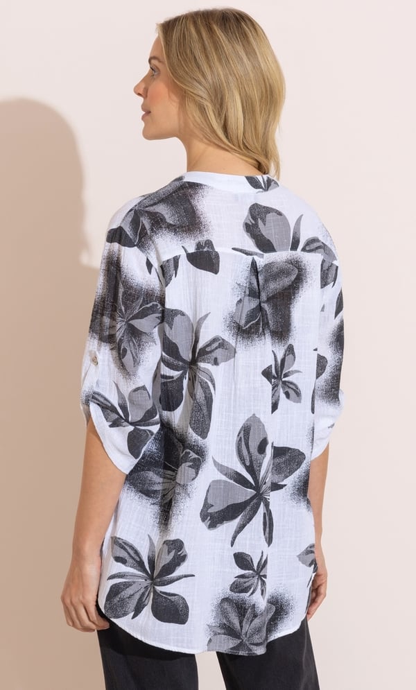 Floral Print Cotton Tunic Top