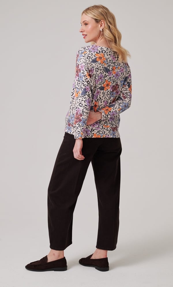 Floral Print Batwing Jumper